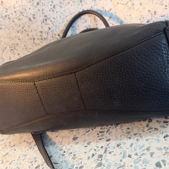 Kate Spade Black Pebbled Leather Satchel Crossbody Bag Gold Hardware - Picture 7 of 9